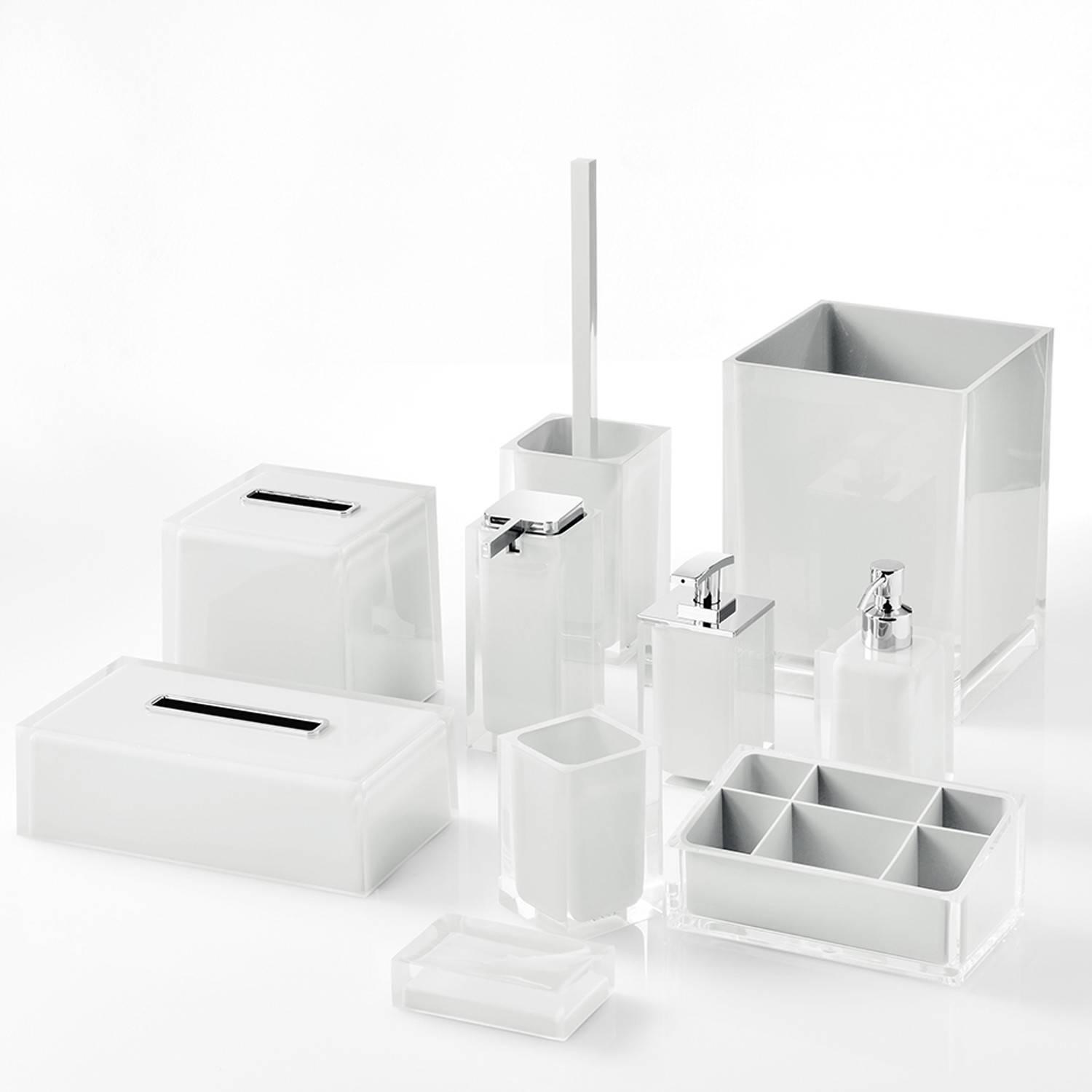 Dosasapone d' appoggio GEDY linea Rainbow in resina colore Bianco