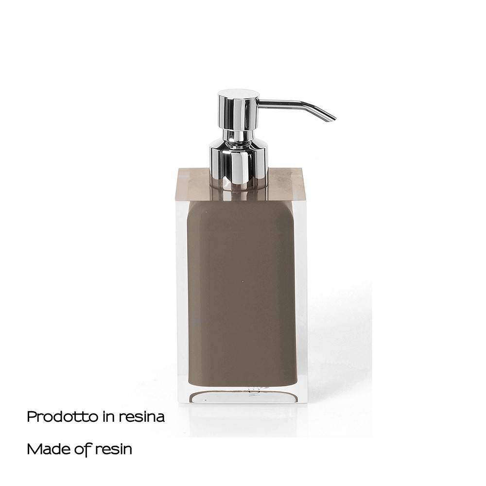 Dosasapone d' appoggio GEDY linea Rainbow in resina colore Tortora