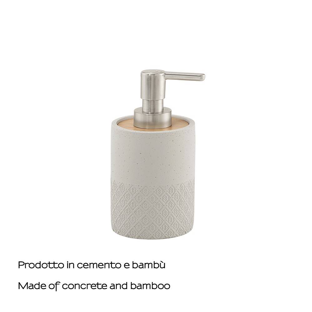 Dosasapone d' appoggio GEDY linea Afrodite in cemento e bambù colore Grigio