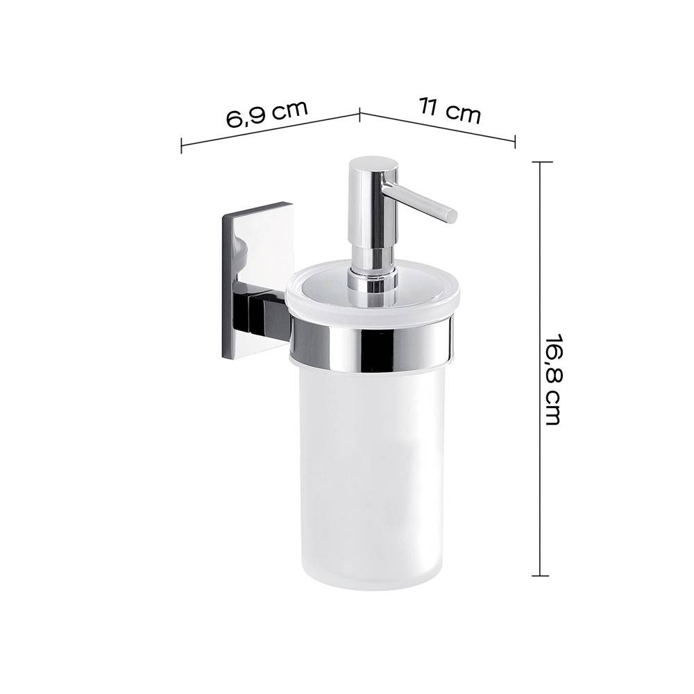 Set portaspazzolini, dosasapone e portasapone da muro Gedy linea Maine cromato
