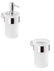 Set portaspazzolini e dosasapone da muro Gedy linea Pirenei cromato