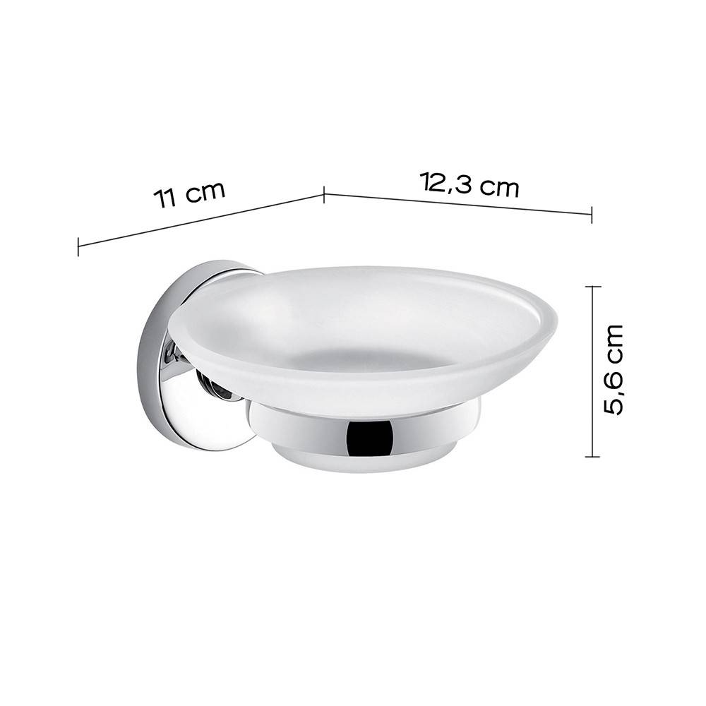 Set portaspazzolini, dosasapone e portasapone da muro Gedy linea Felce cromato