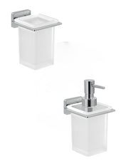 Set portaspazzolini e dosasapone da muro Gedy linea Atena cromato