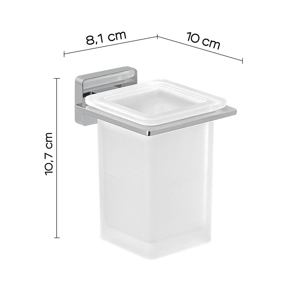 Set portaspazzolini, dosasapone e portasapone da muro Gedy linea Atena cromato