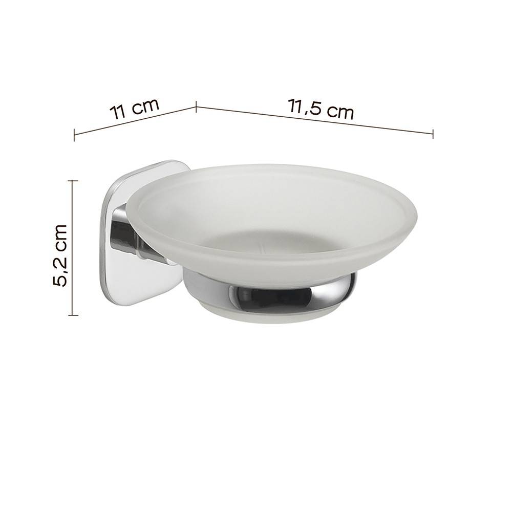 Set portaspazzolini e portasapone da muro Gedy linea Teide cromato