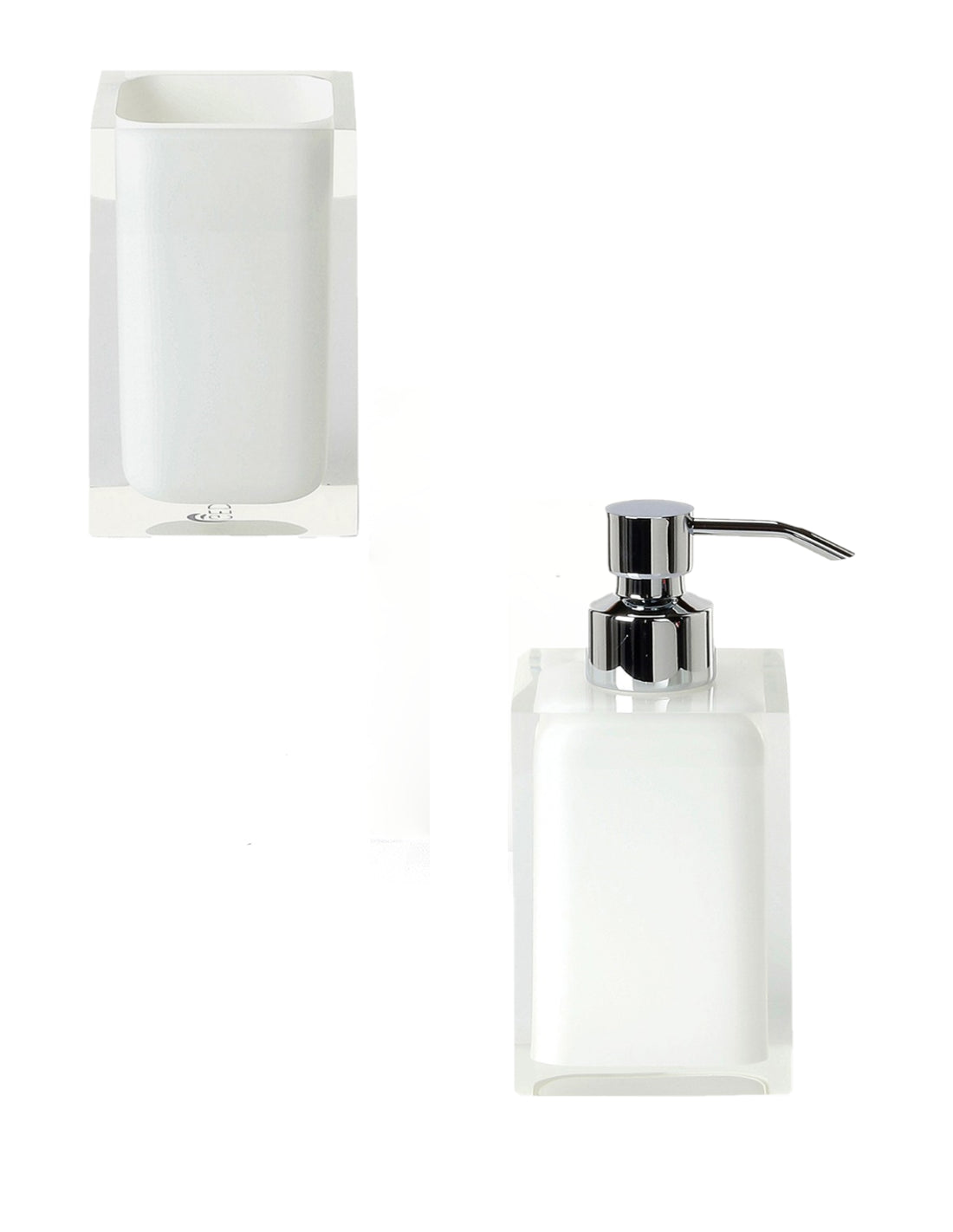 Set portaspazzolini / dosasapone d' appoggio Gedy linea Rainbow bianco