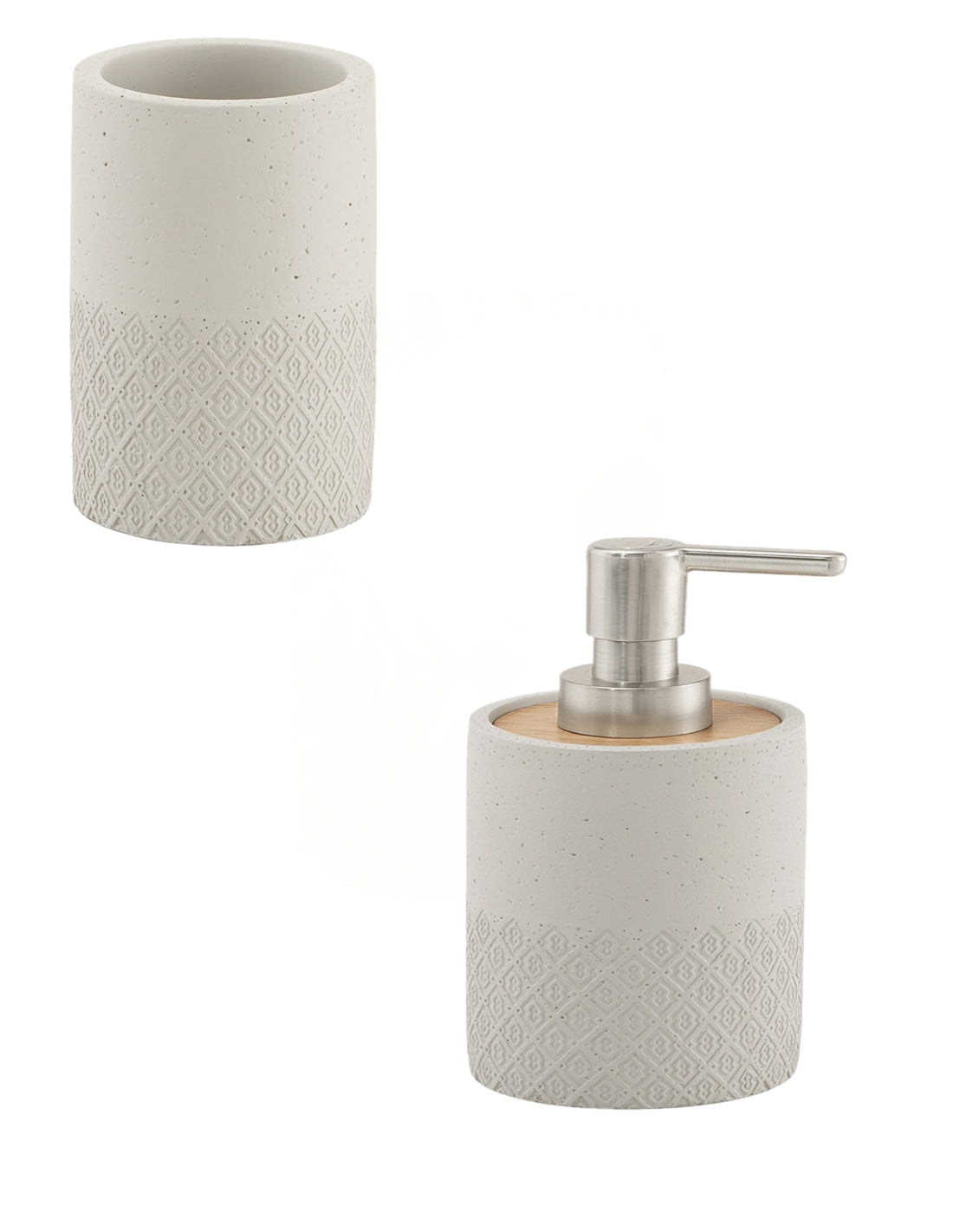 Set portaspazzolini / dosasapone d' appoggio Gedy linea Afrodite grigio