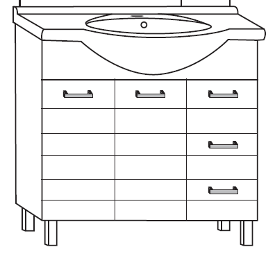 Rigo 105 bathroom unit, 105 cm base with drawers — Savini Industria Arredo Bagno