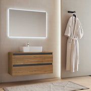Composizione mobile da bagno Cube1 NOCE/GRAFITE opaco senza lavabo — Savini Industria Arredo Bagno