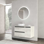 Composizione mobile da bagno Cube2 quercia BIANCO/ grafite opaco senza lavabo — Savini Industria Arredo Bagno