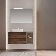 Composizione mobile da bagno Cube3 TABACCO/ tortora opaco senza lavabo — Savini Industria Arredo Bagno