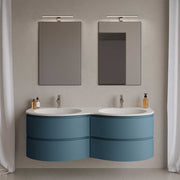 Composizione mobile da bagno sospeso armonia 140" con lavabo in resina doppia vasca — Savini Due