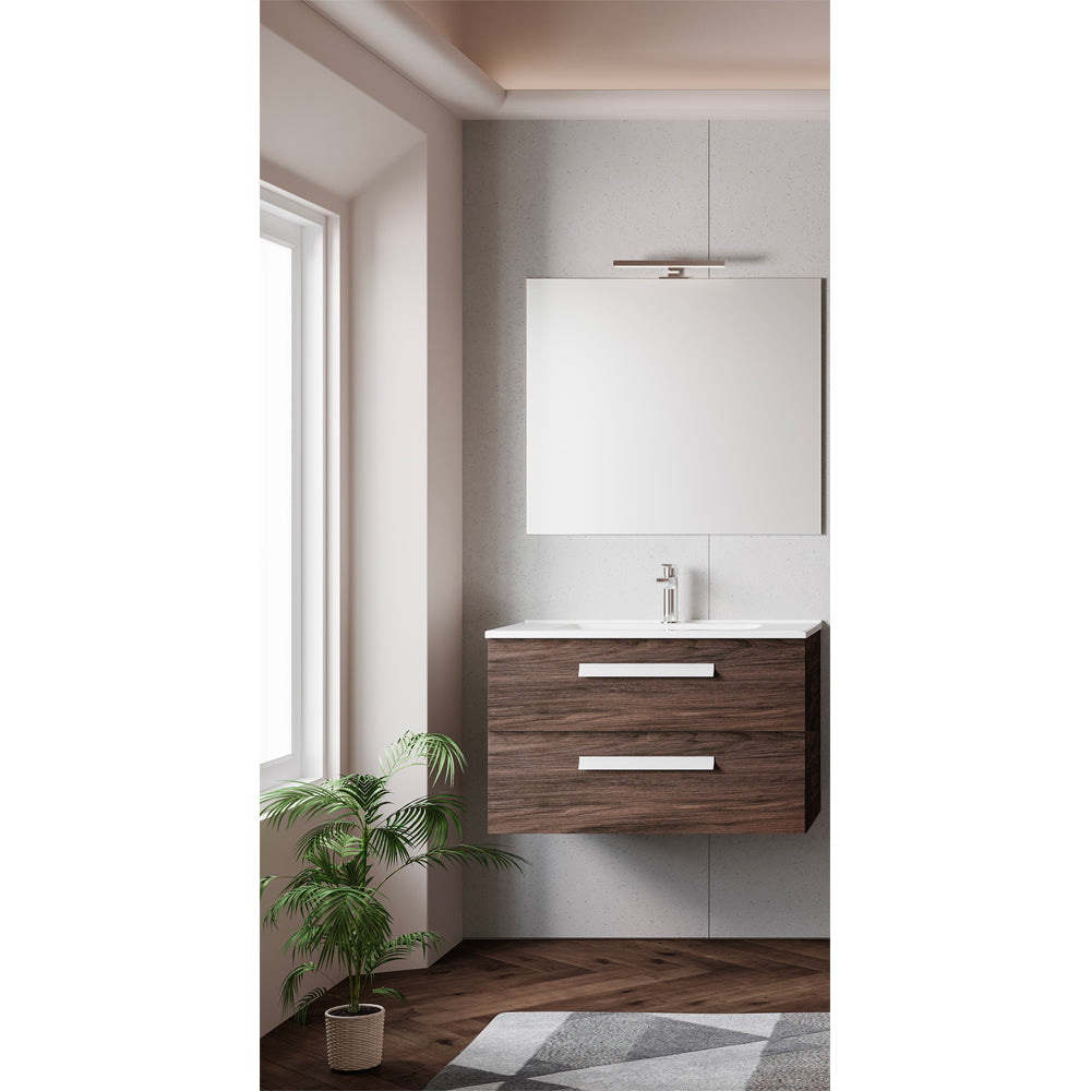 Mobile da bagno angela 85 base 80 cm olmo caffè — Savini Industria Arredo Bagno