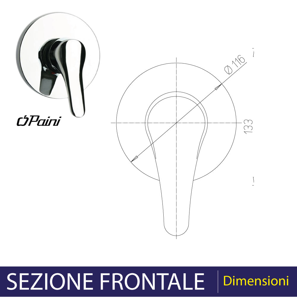 Miscelatore doccia ad incasso Pilot cromo — Paini