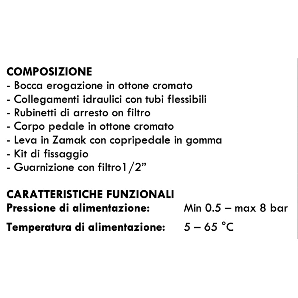Kit completo miscelatore a pedale con bocca di erogazione modello K 2 pedali — Idral