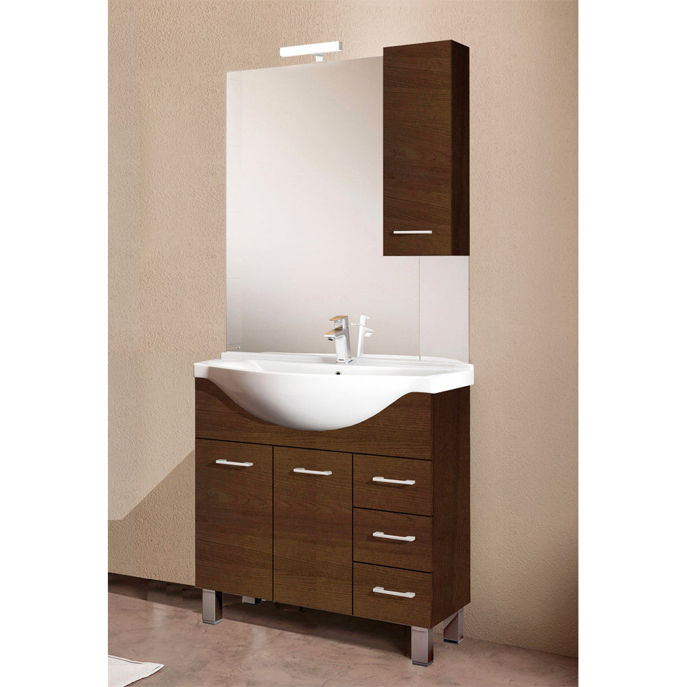 Mobile da bagno gaia 85 base 85 cm olmo caffè — Savini Industria Arredo Bagno