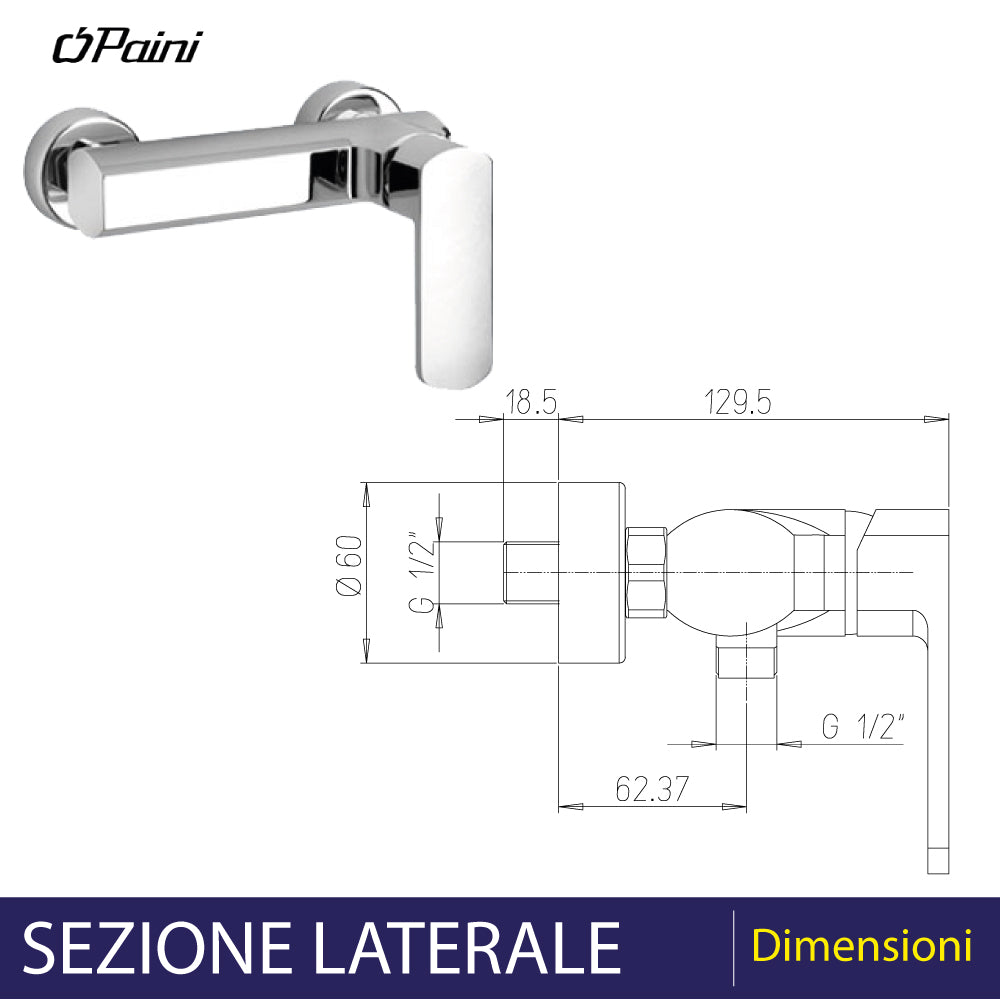 Miscelatore doccia esterno Stile cromo — Paini