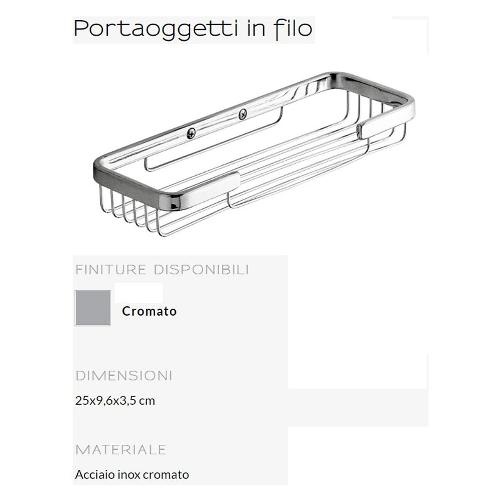 Mensola portaoggetti doccia in filo Alaska cromo — GEDY