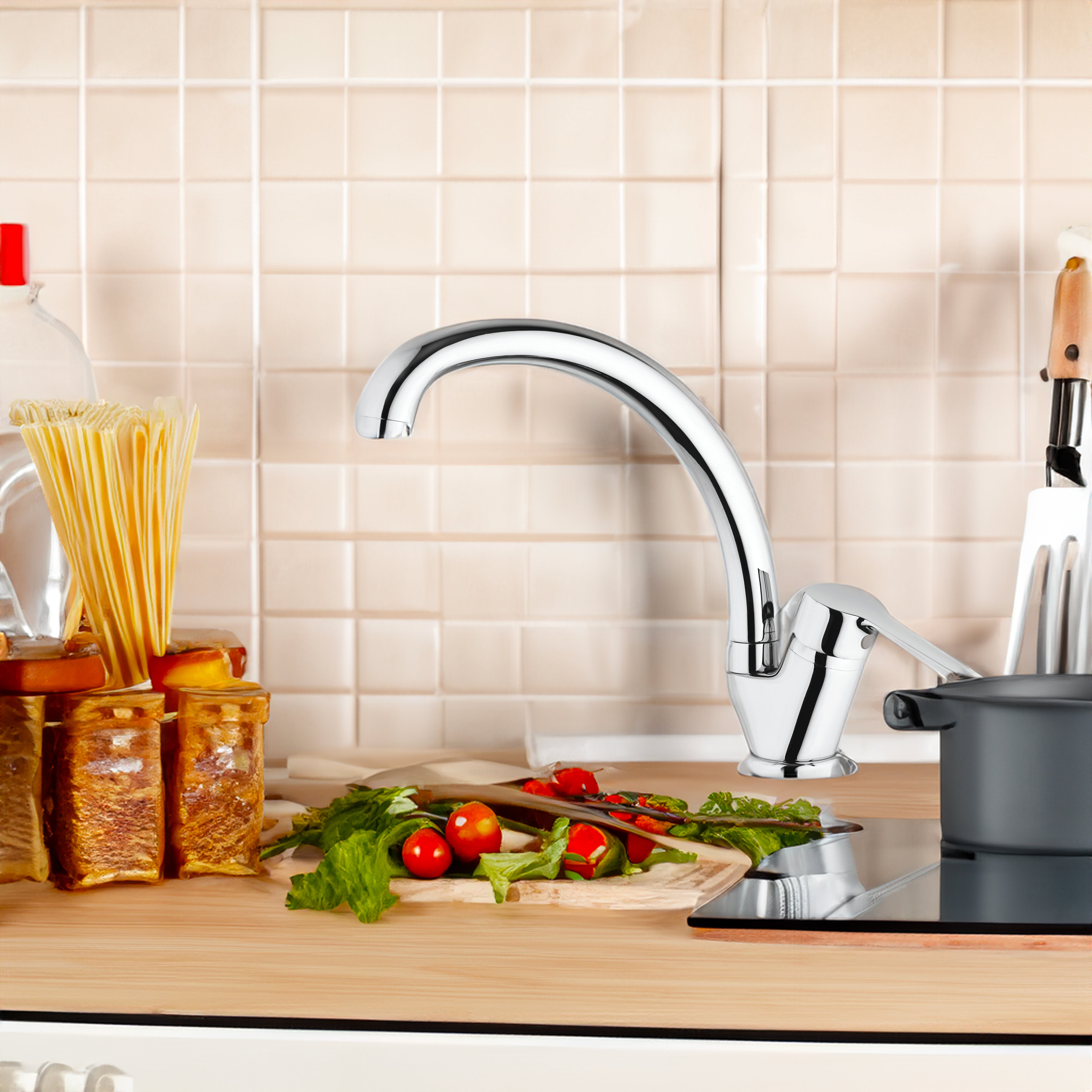 Miscelatore lavello con canna orientabile P3 cromo — Paini