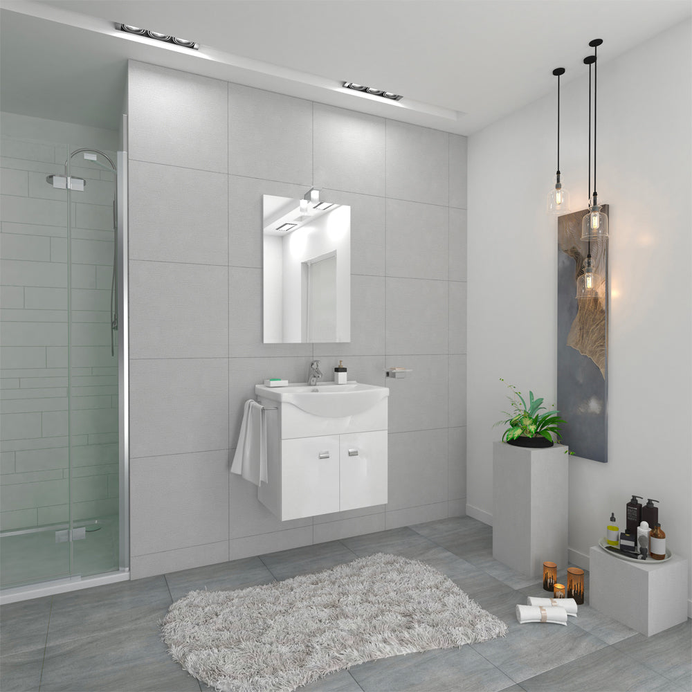 Composizione mobile da bagno Emma sospesa bianco lucido - cm 55 — Savini Due