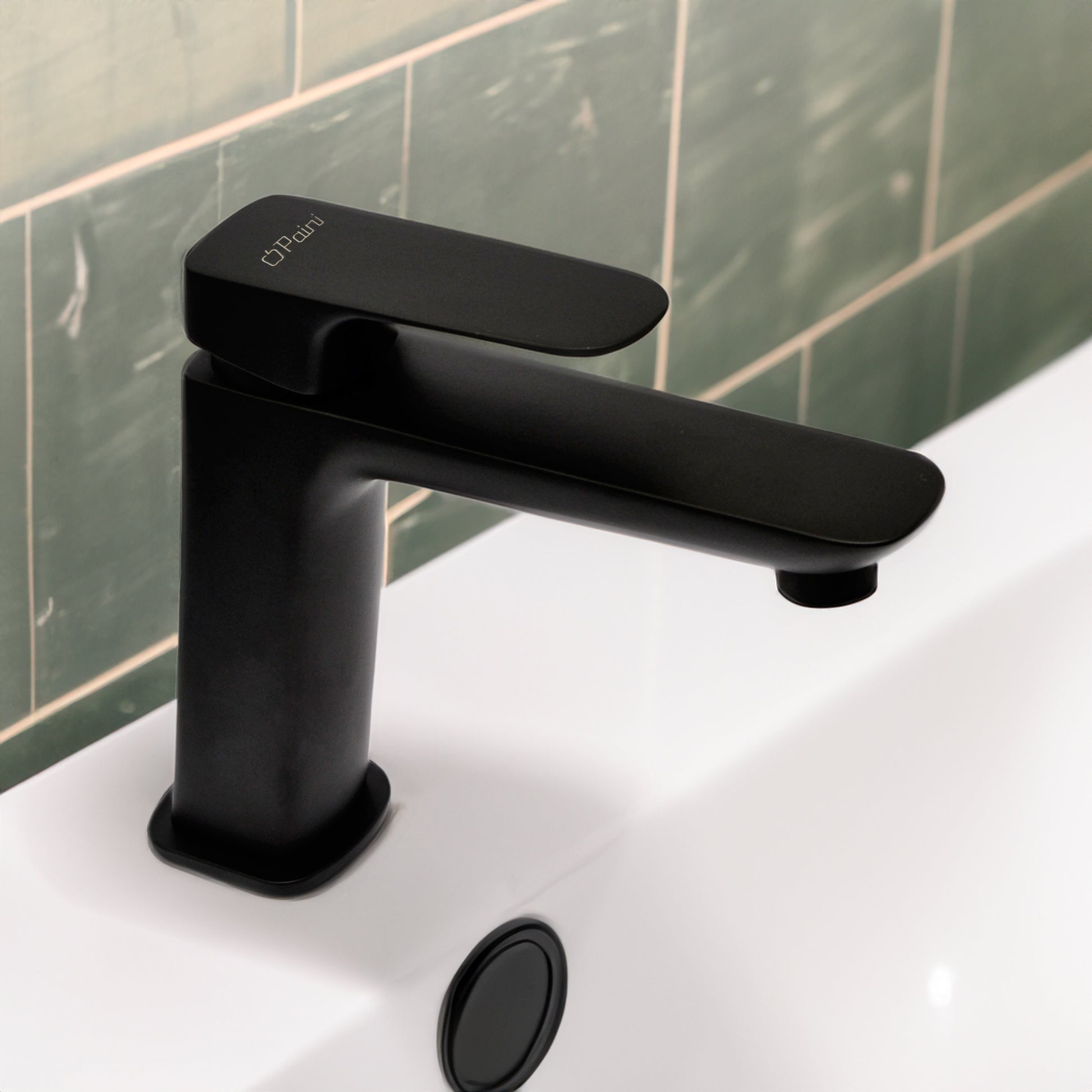Miscelatore lavabo medio Nove nero opaco — Paini