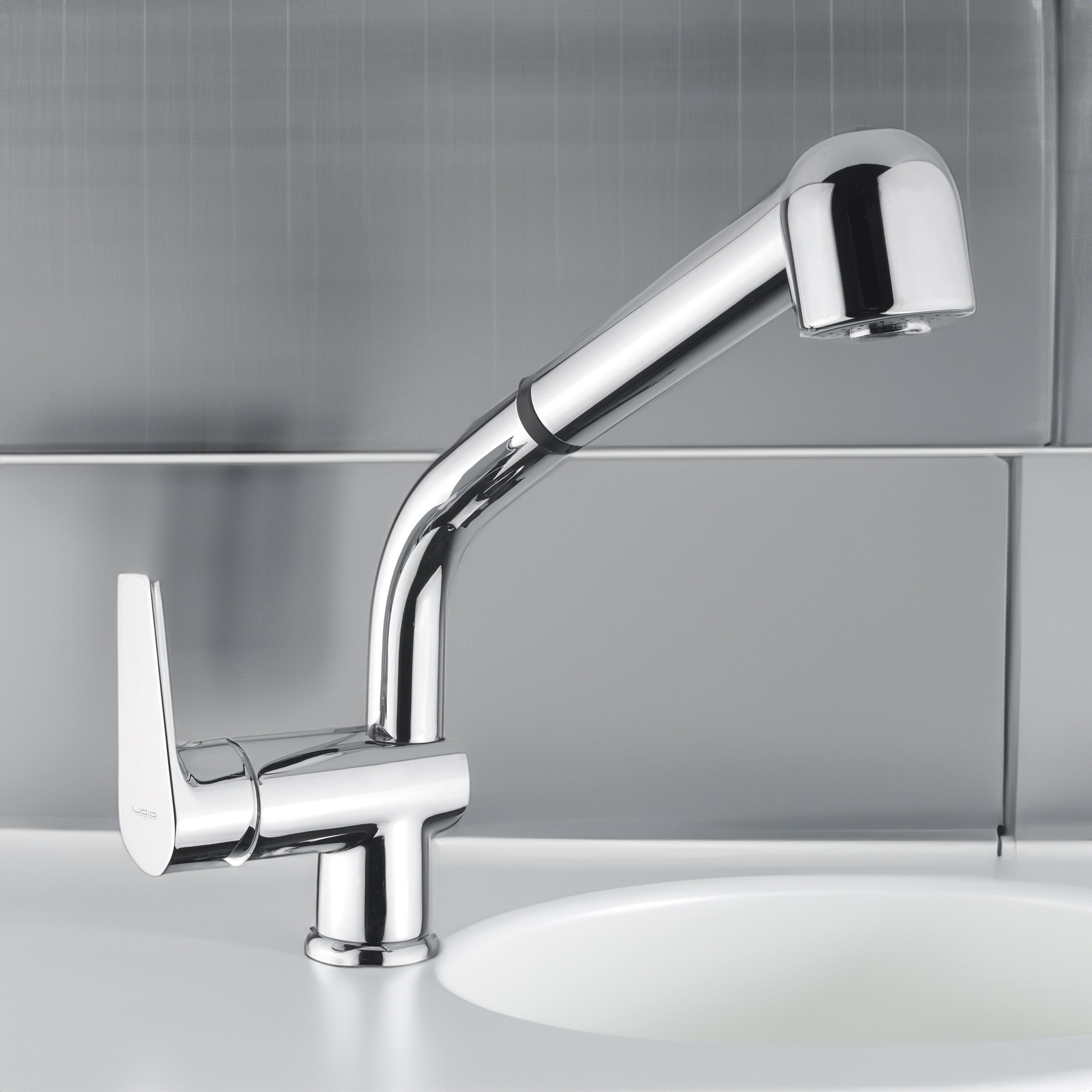 Miscelatore lavello king con doccetta estraibile cromo — Oioli