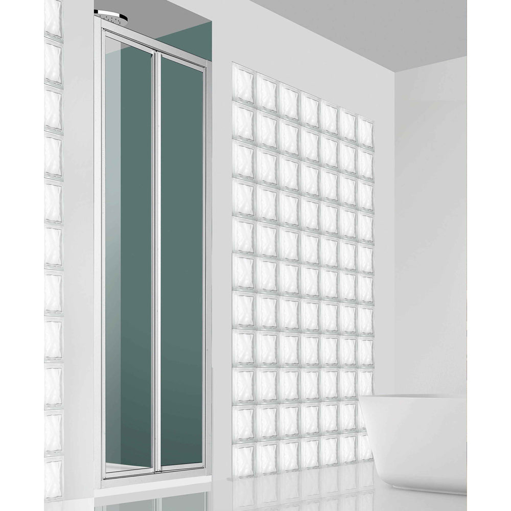 Porta doccia a soffietto Smeralda bollicine acrilico 83-88 - ap. 73 cm — Giava