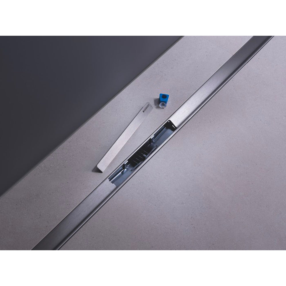 Canalina doccia cleanline 50" nero Cromato/ spazzolato — Geberit