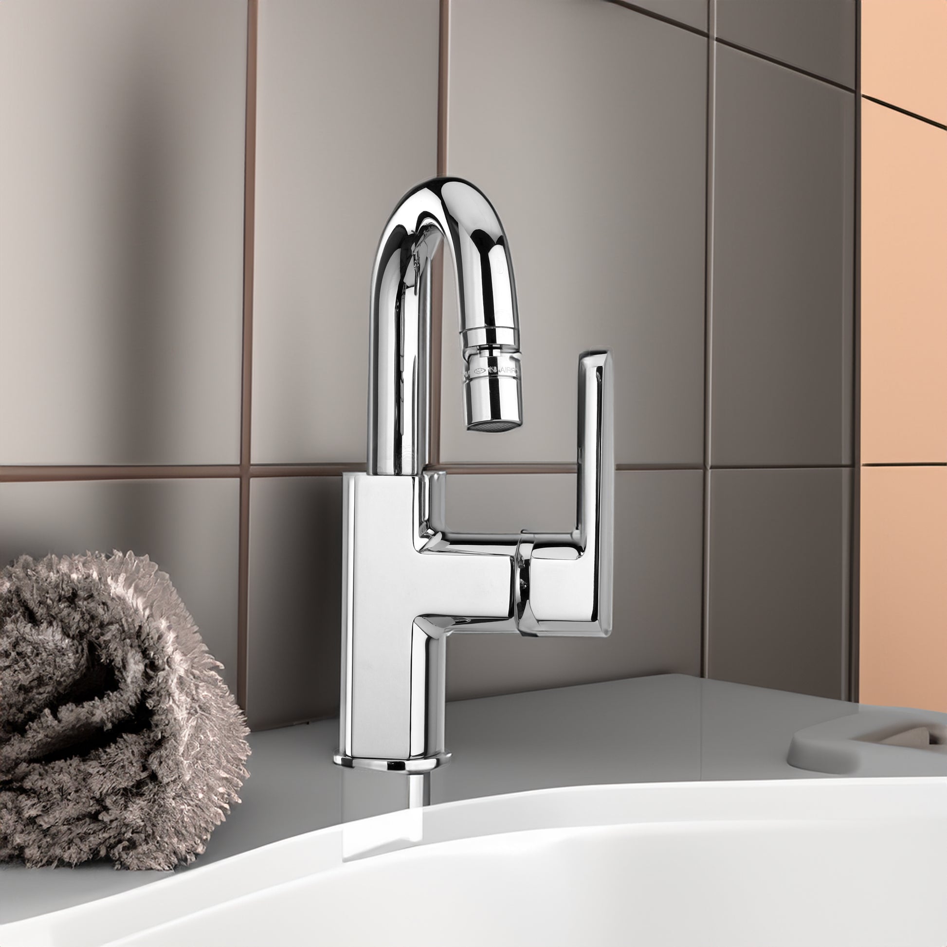 Miscelatore bidet con bocca orientabile Stile cromo + piletta 1"1/4 — Paini