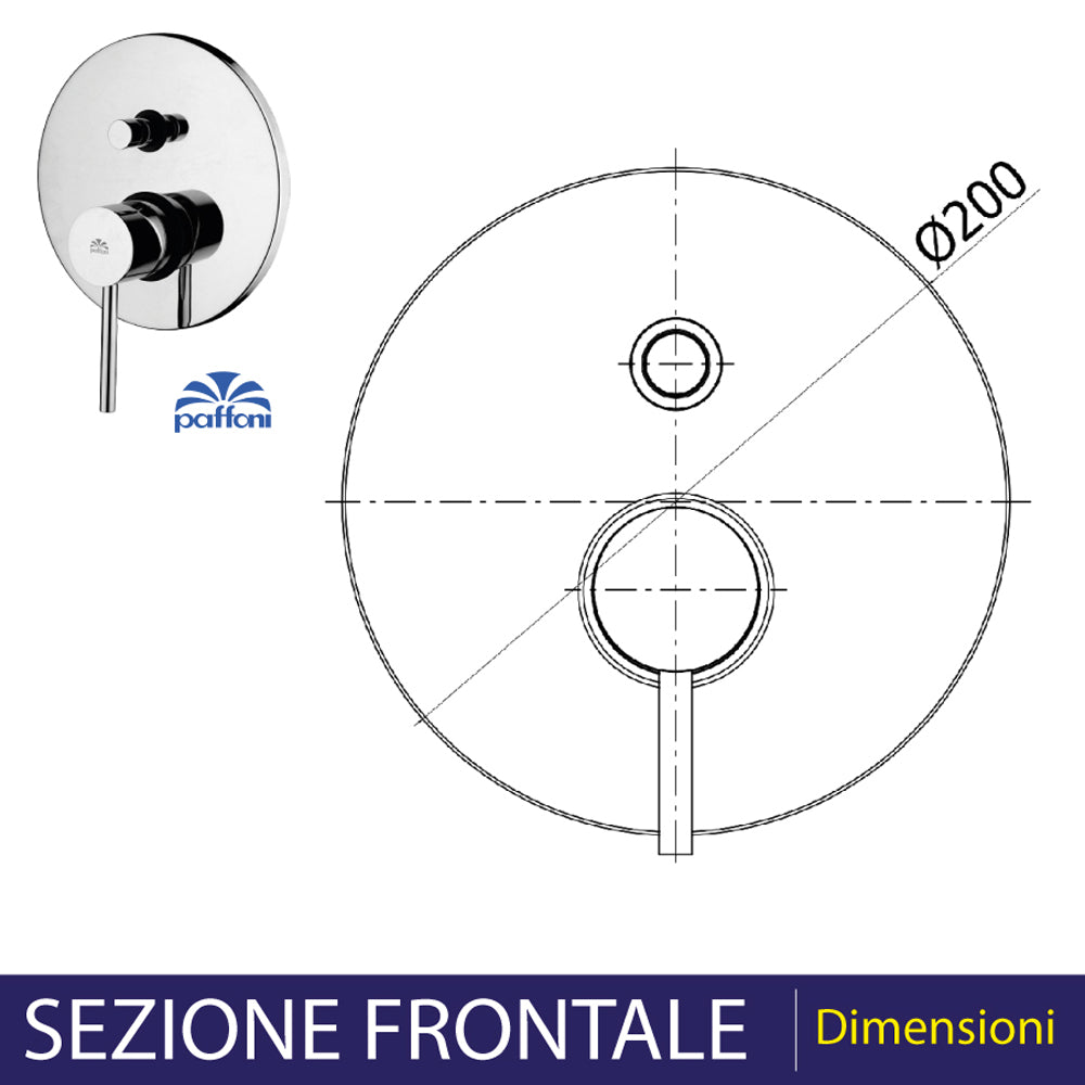 Miscelatore incasso doccia con deviatore Stick cromo — Paffoni
