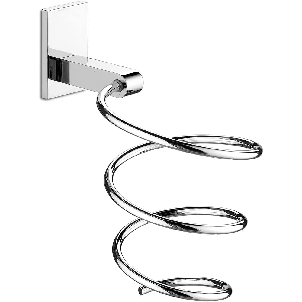 Porta asciugacapelli con placca quadra cromo lucido — GEDY