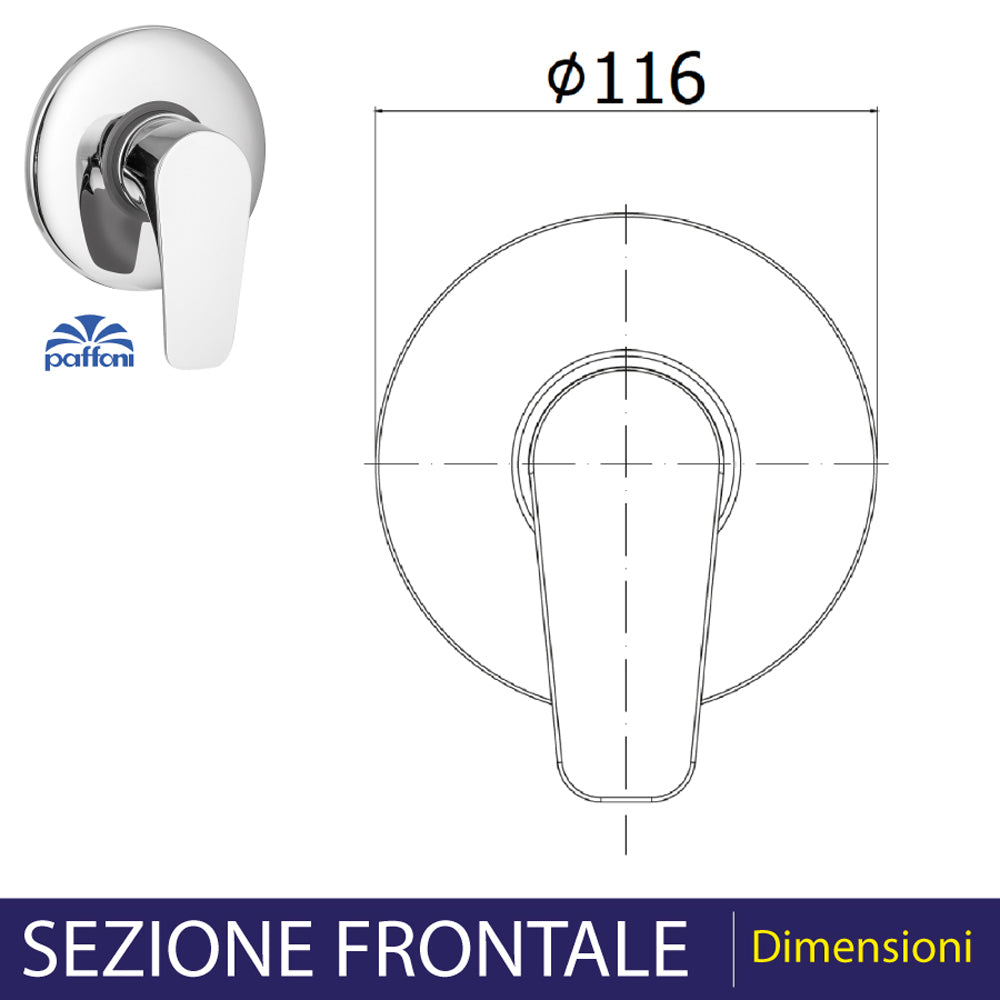 Miscelatore incasso doccia Lime cromo — Paffoni