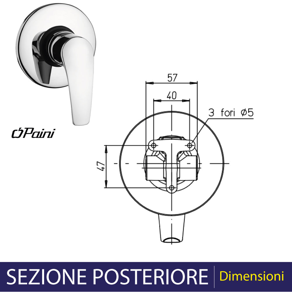 Miscelatore doccia incasso new BERRY" cromo — Paini