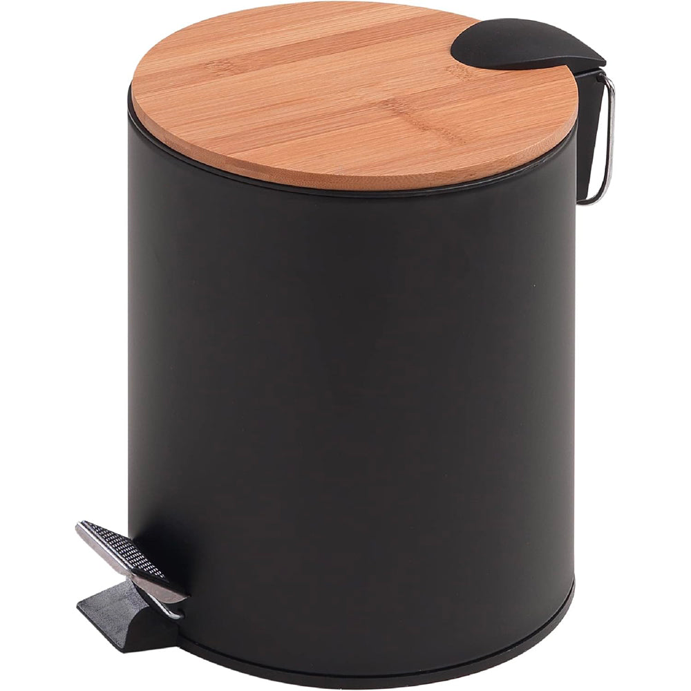 Cestino portarifiuti bamboo 5" nero opaco 5 lt — GEDY
