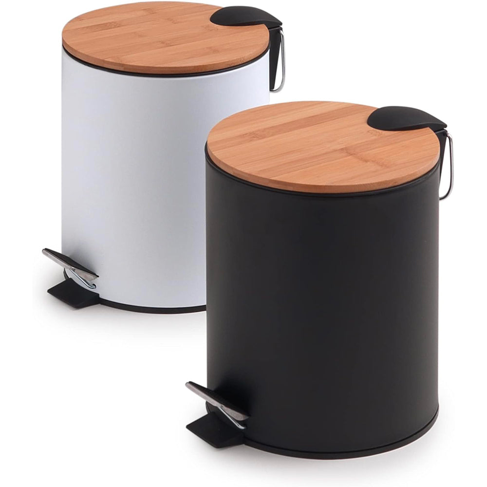 Cestino portarifiuti bamboo 3" bianco opaco 3 lt. — GEDY