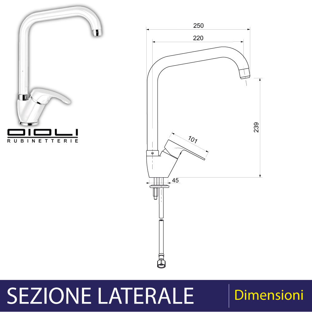 Miscelatore lavello Glory canna alta bronzo — Oioli
