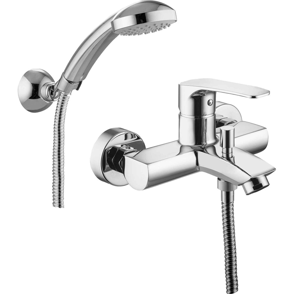 Miscelatore esterno vasca Lime cromo + set doccia — Paffoni