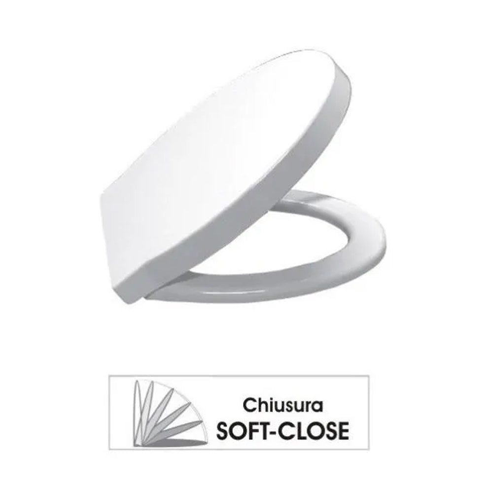 Sedile termoindurente short bianco - chiusura rallentata — SEBA