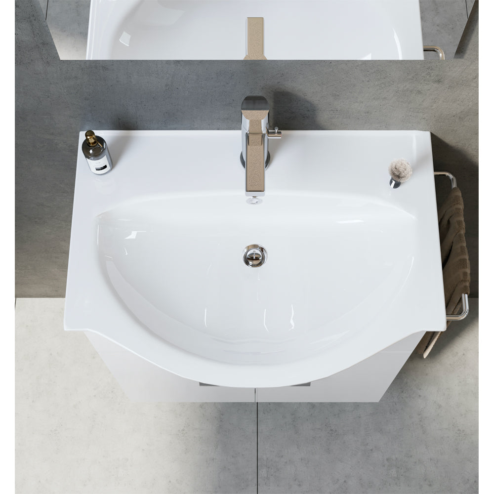 Composizione mobile da bagno Emma sospesa bianco lucido - cm 55 — Savini Due
