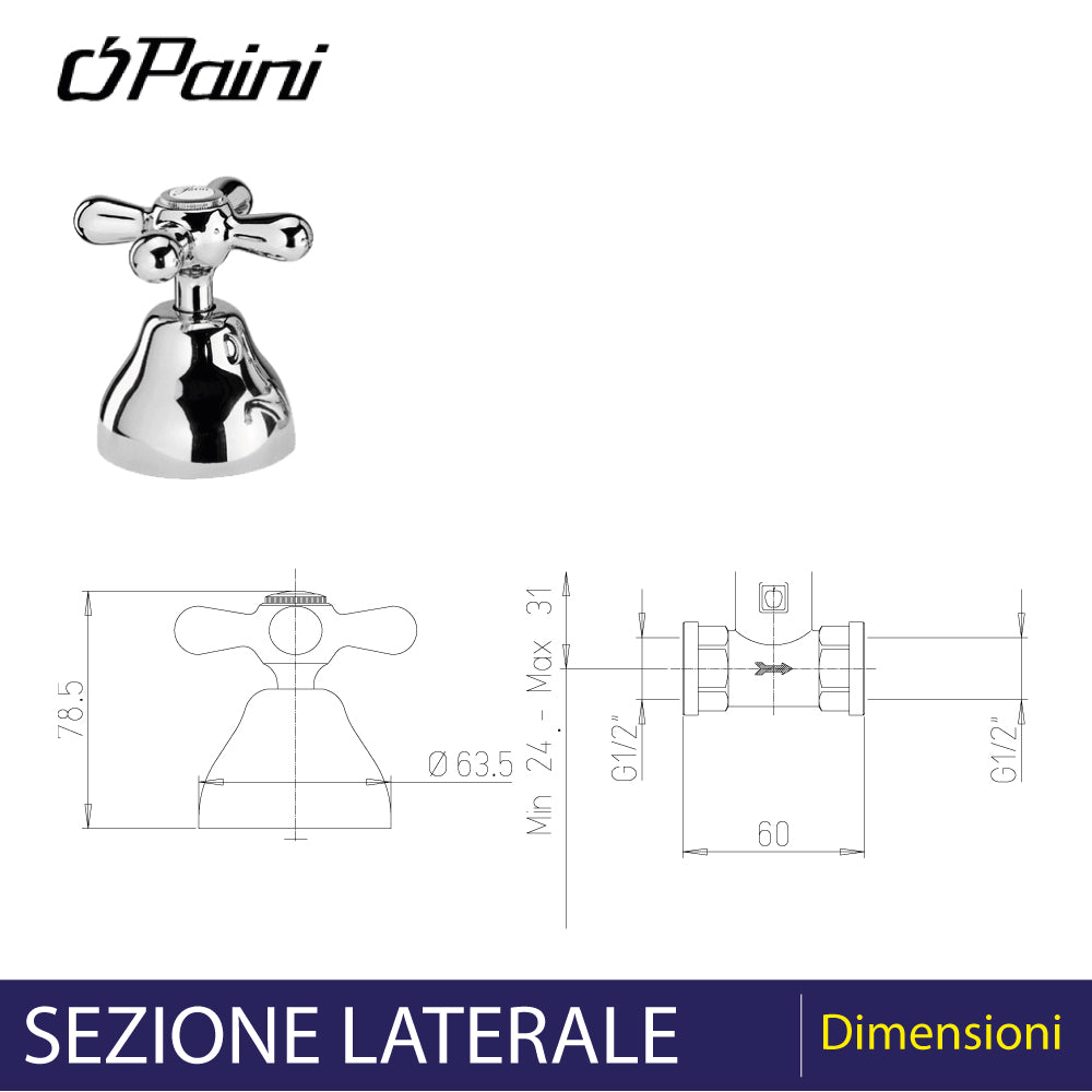 Rubinetto ad incasso Liberty cromo — Paini