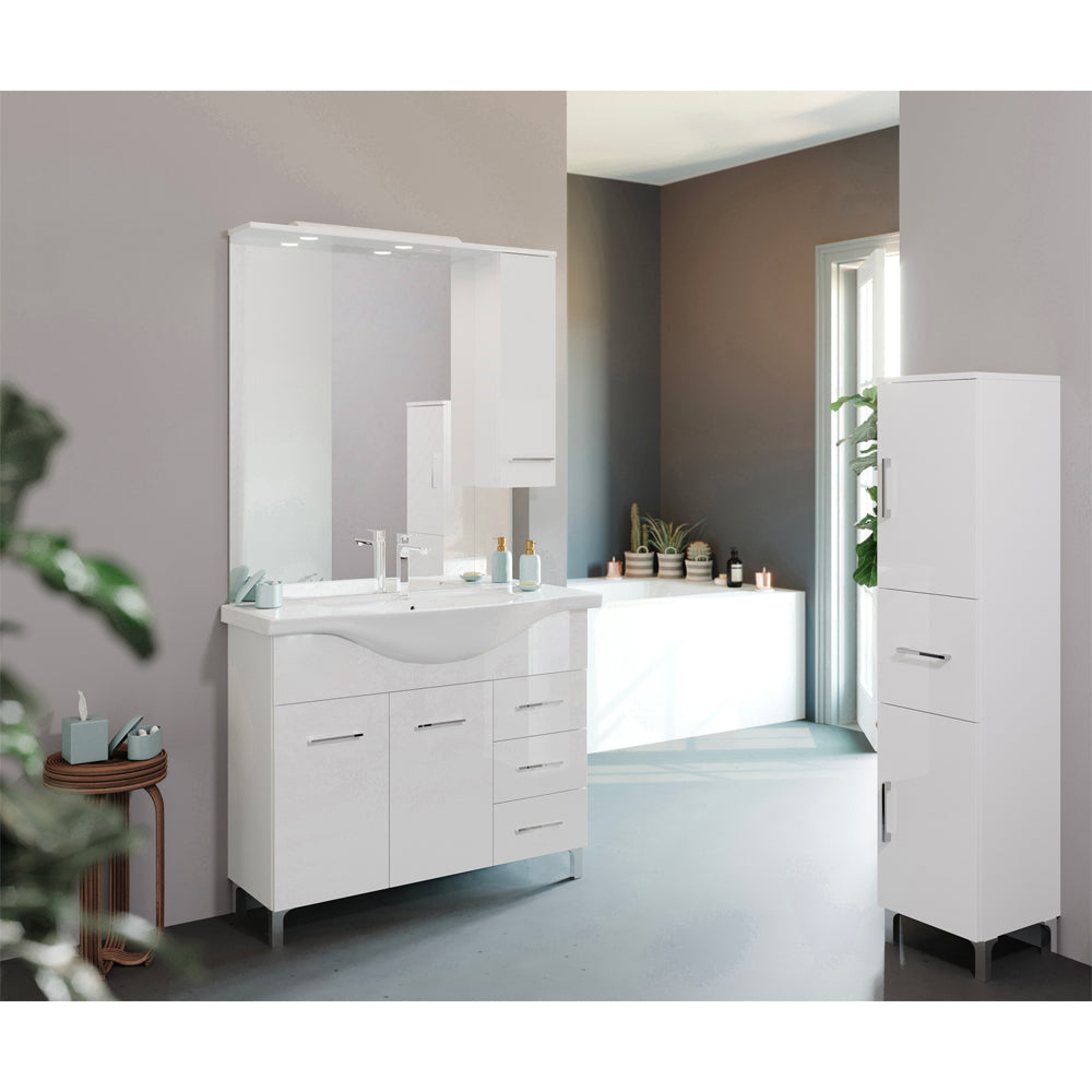 Composizione mobile da bagno Beta105 bianco lucido — Savini Due