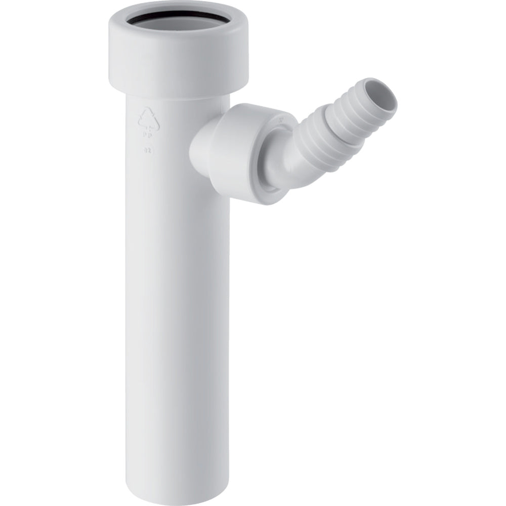 Raccordo diritto con terminale a premistoppa e portagomma a gomito bianco - 1" x Ø19/23 mm — Geberit