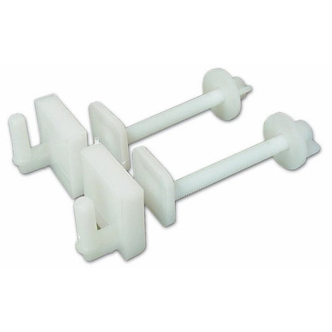 Coppia di cerniere in PVC per sedili in ABS bianco