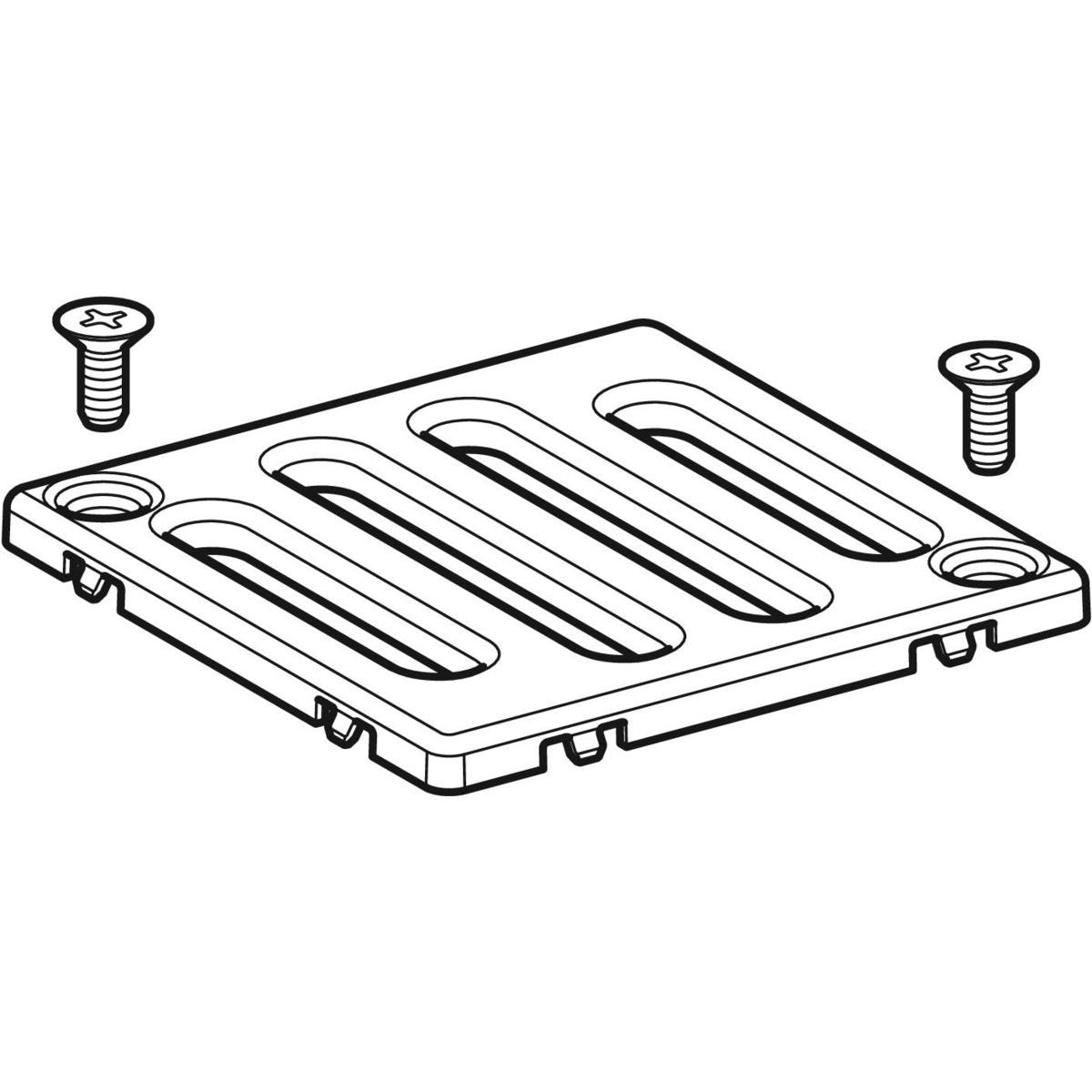 Griglia INOX per sifone doccia avvitata 8x8 cm — Geberit
