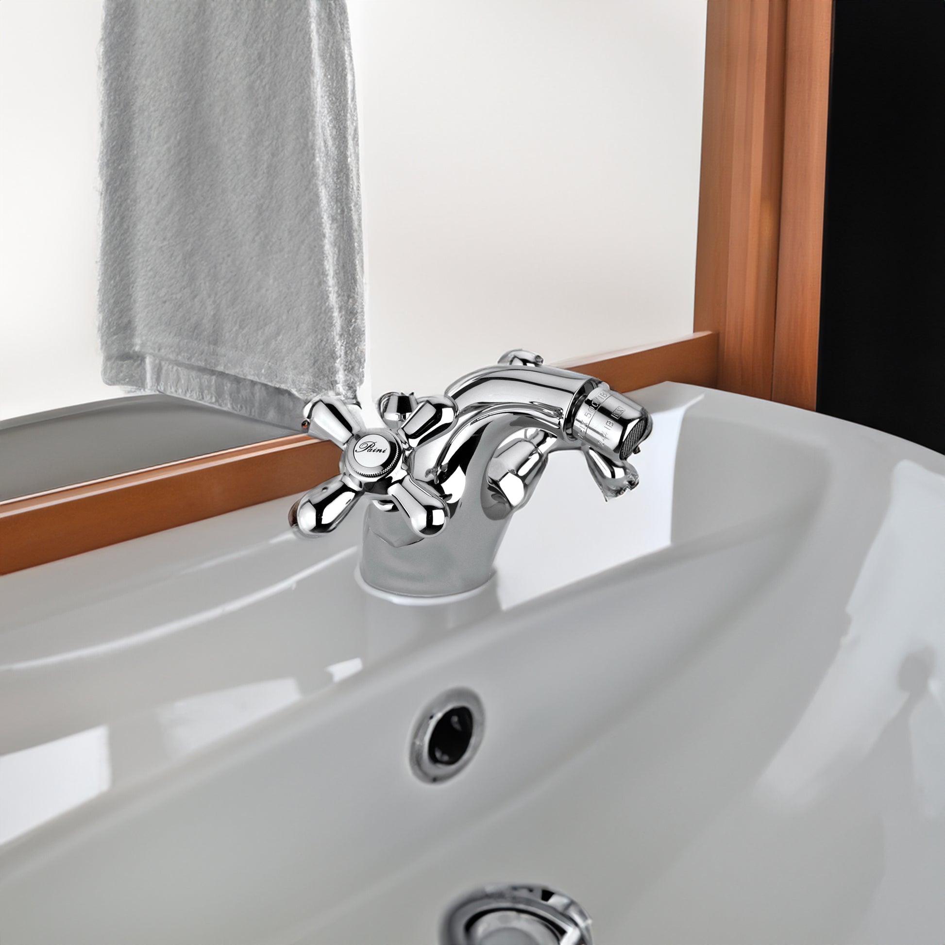 Monoblocco bidet Liberty cromo + piletta 1"1/4 — Paini