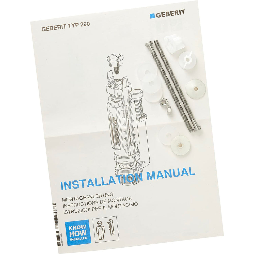Batteria di scarico per cassette in ceramica tipo 290 doppio scarico — Geberit