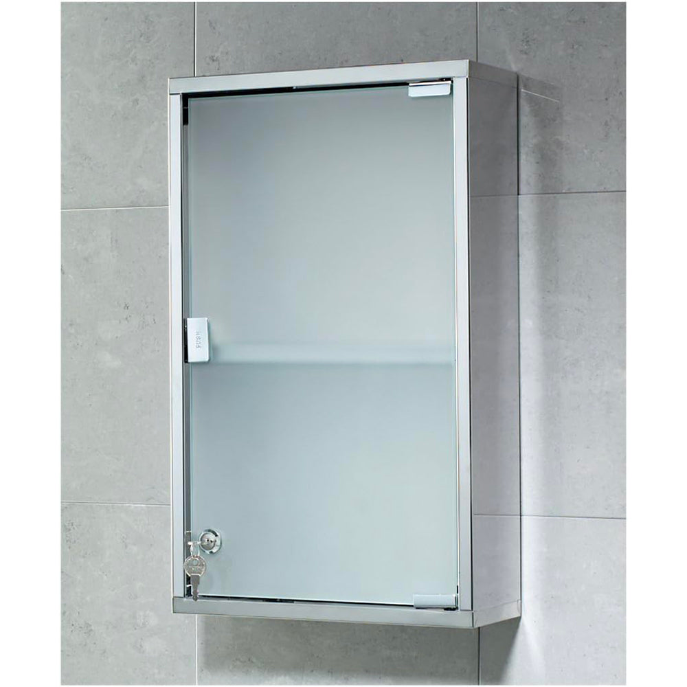 Armadietto con serratura Joker acciaio Inox/vetro — GEDY