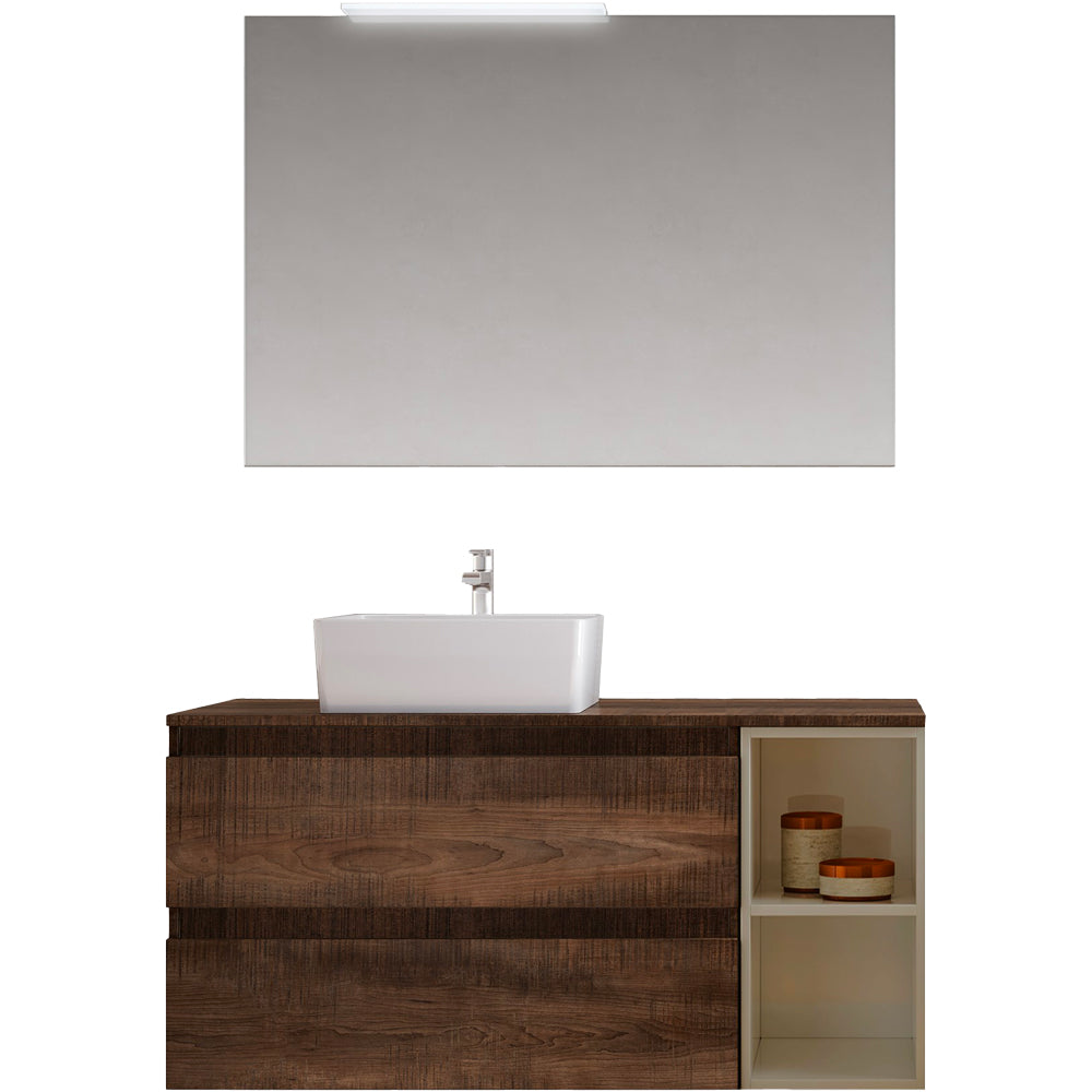 Mobile da bagno CUBE3 base 110 Tabacco/ tortora opaco — Savini Industria Arredo Bagno