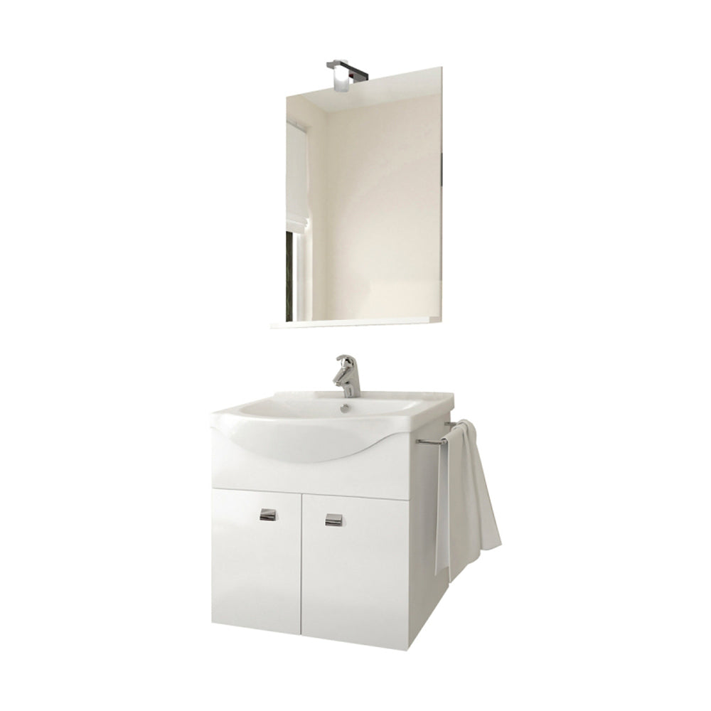 Composizione mobile da bagno Emma sospesa bianco lucido - cm 55 — Savini Due