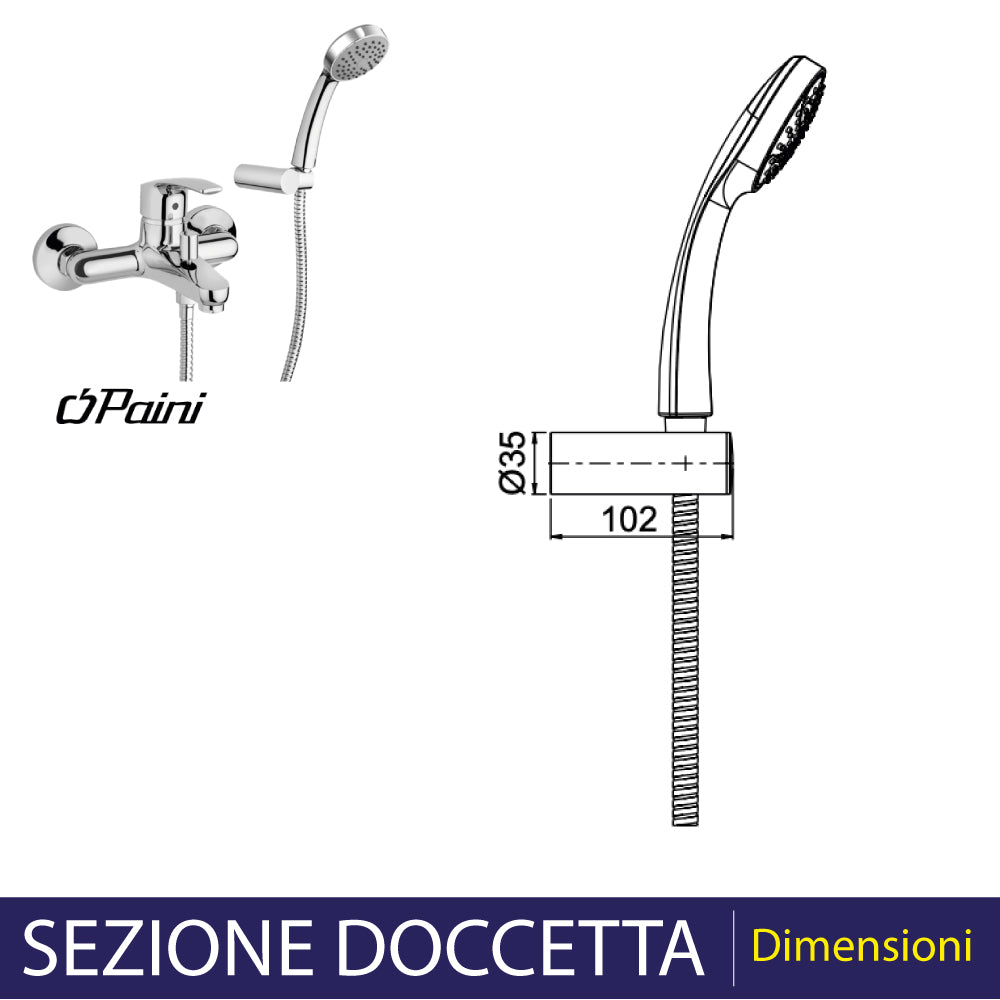 Miscelatore vasca new BERRY" cromo + set doccia — Paini